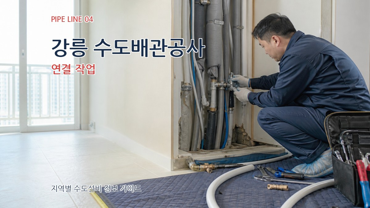 강릉 수도배관공사 연결 작업