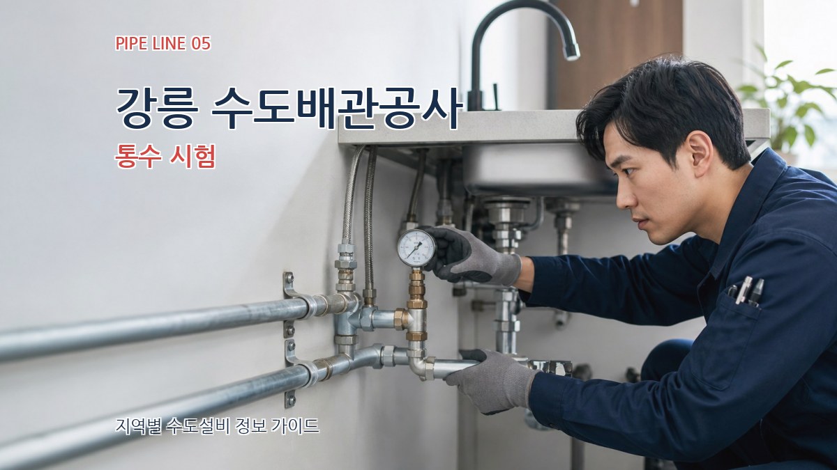 강릉 수도배관공사 통수 시험