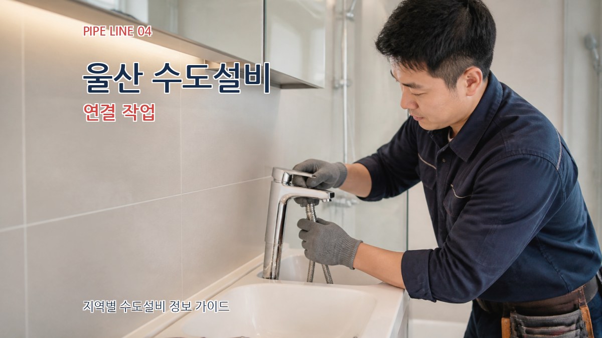 울산 수도설비 연결 작업