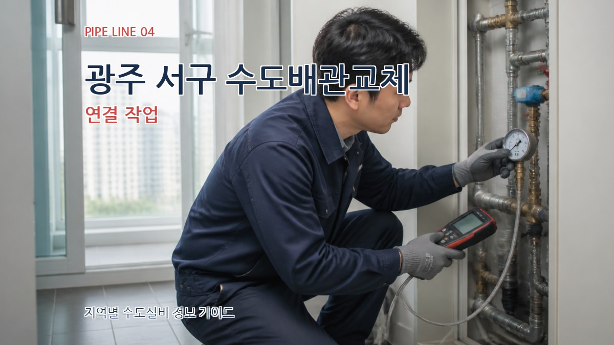 광주 서구 수도배관교체 연결 작업