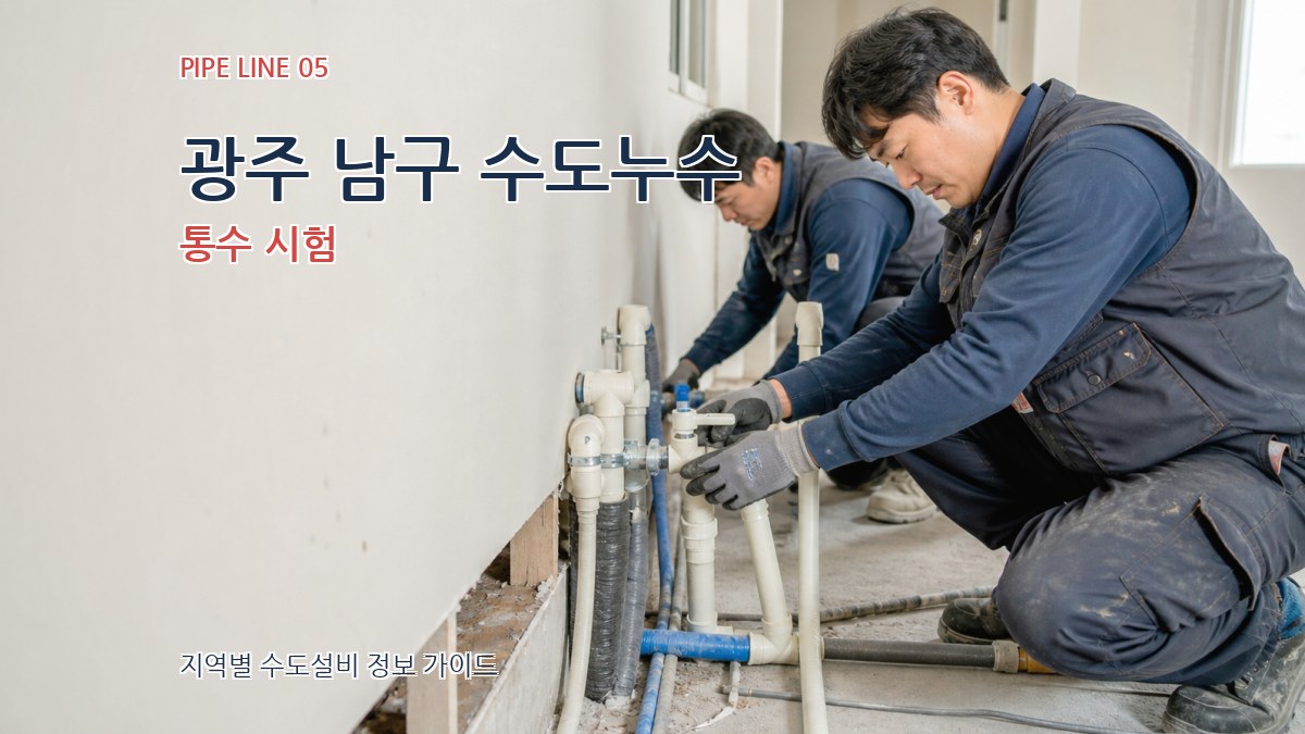 광주 남구 수도누수 통수 시험
