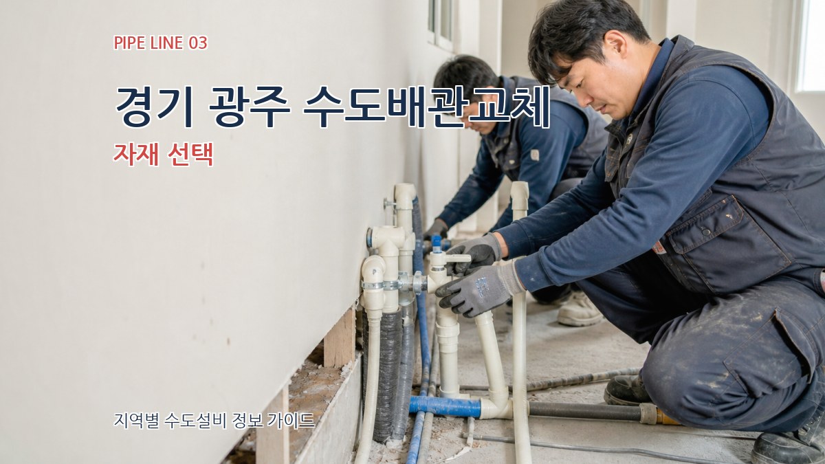경기 광주 수도배관교체 자재 선택