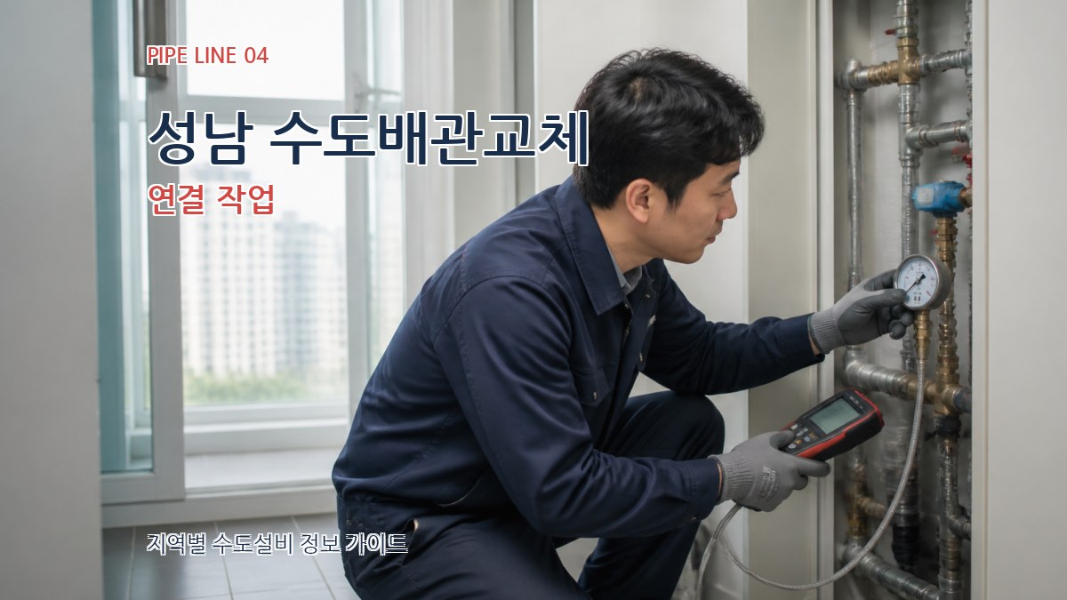 성남 수도배관교체 연결 작업