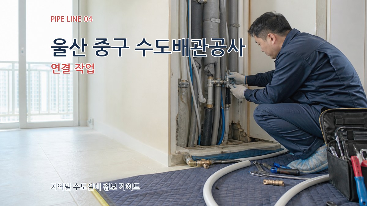 울산 중구 수도배관공사 연결 작업