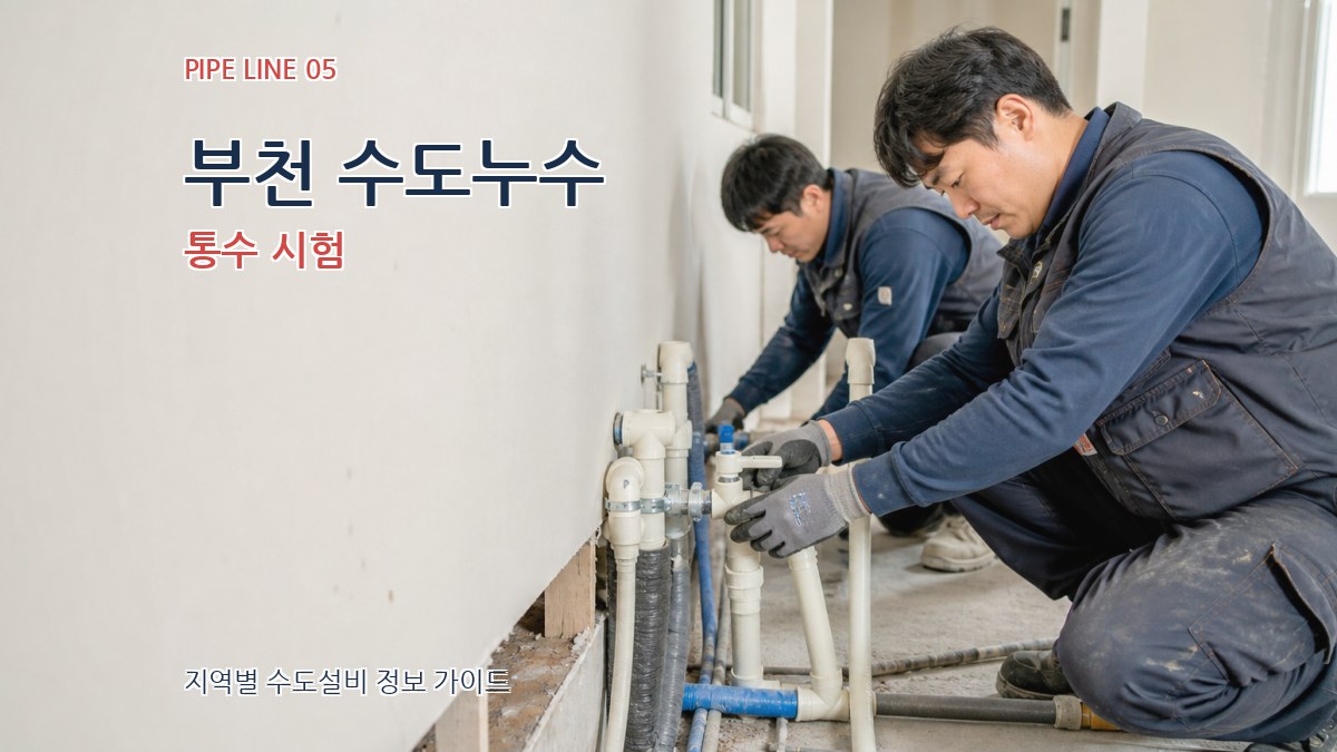 부천 수도누수 통수 시험