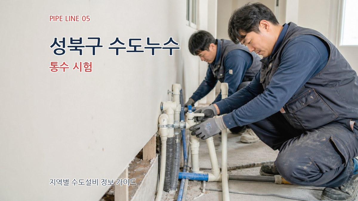성북구 수도누수 통수 시험