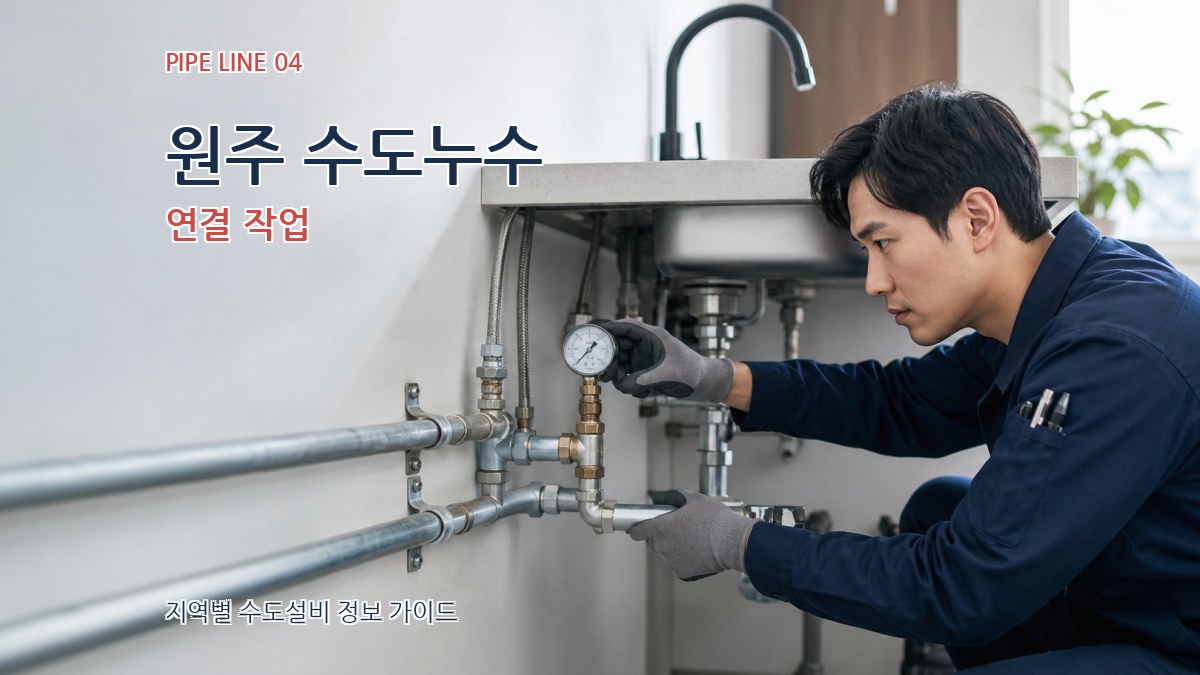 원주 수도누수 연결 작업