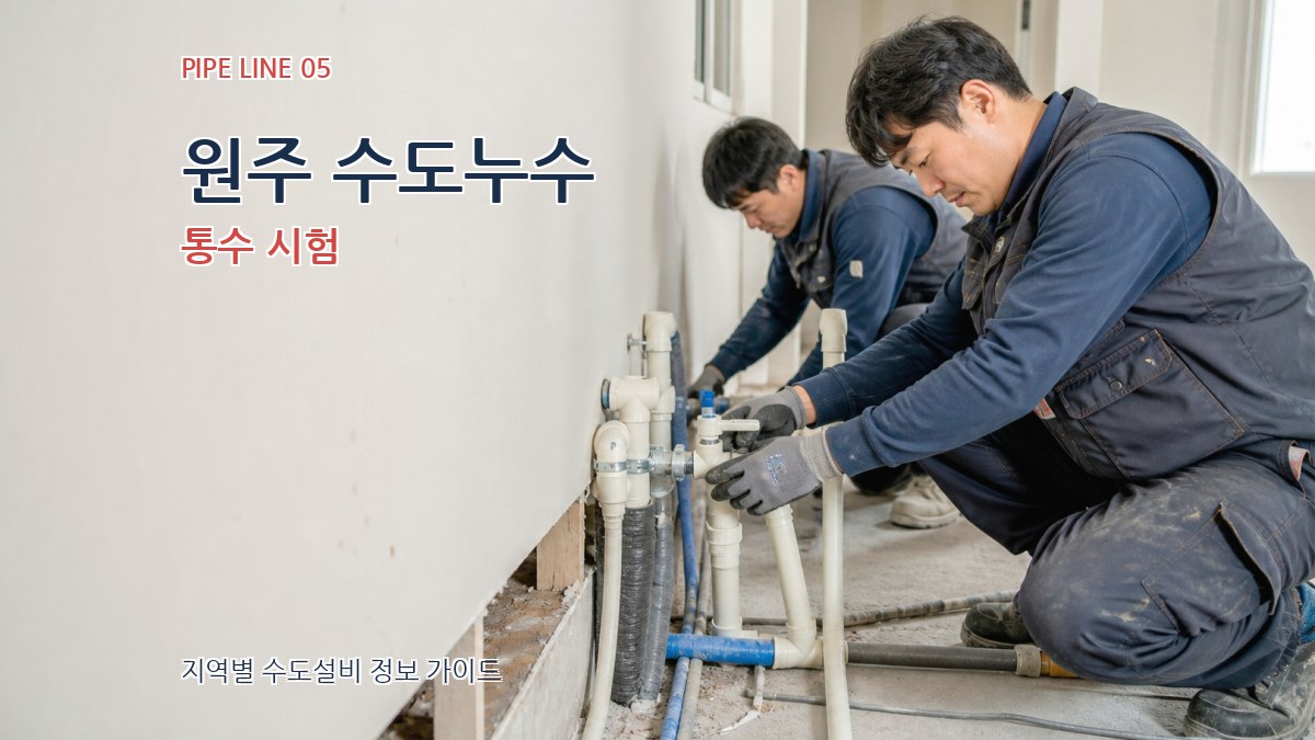 원주 수도누수 통수 시험