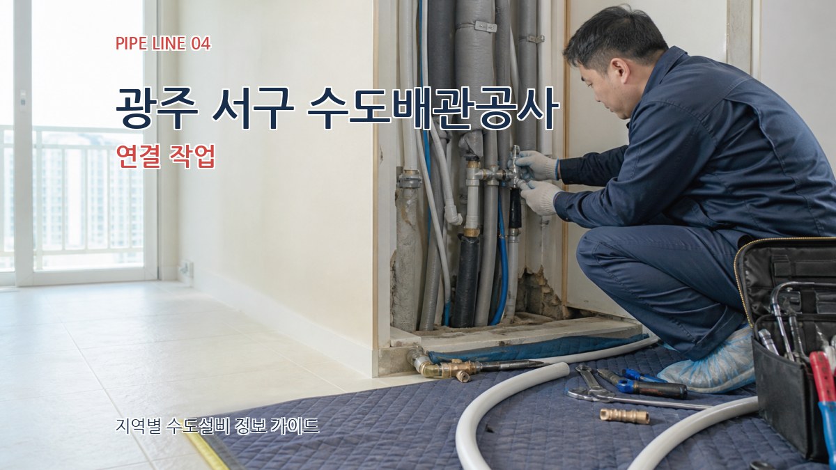 광주 서구 수도배관공사 연결 작업