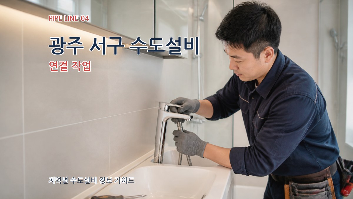 광주 서구 수도설비 연결 작업