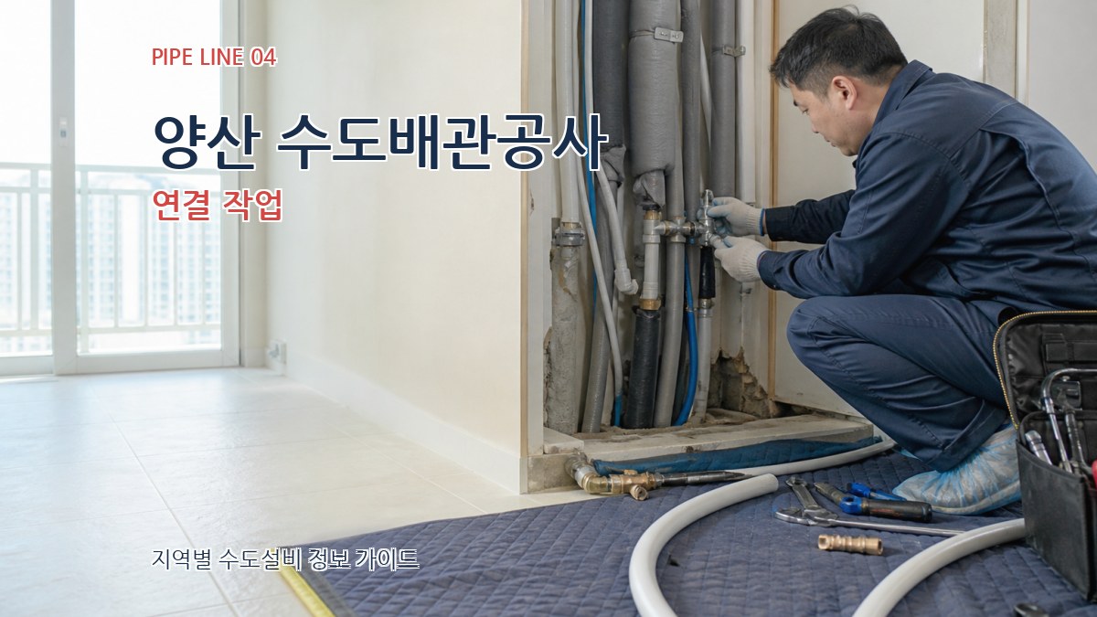 양산 수도배관공사 연결 작업