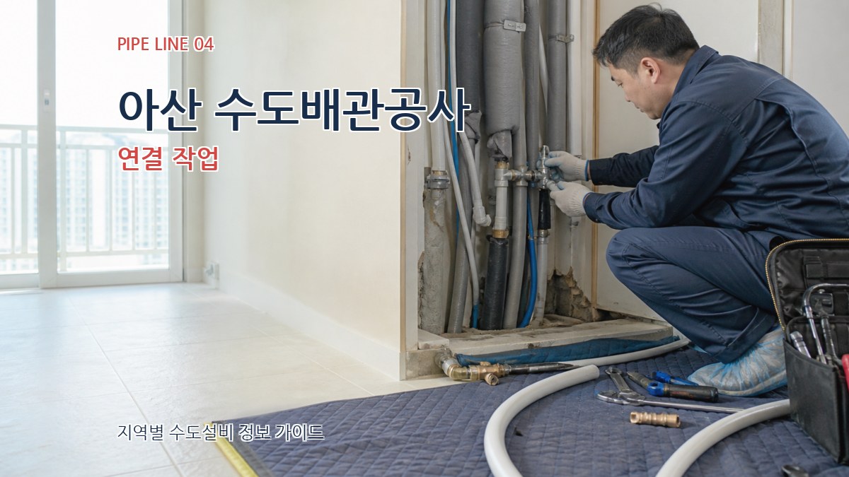 아산 수도배관공사 연결 작업
