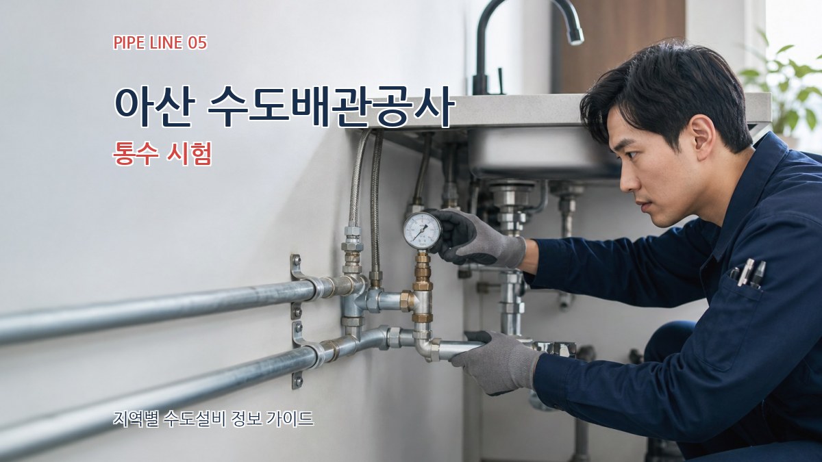 아산 수도배관공사 통수 시험