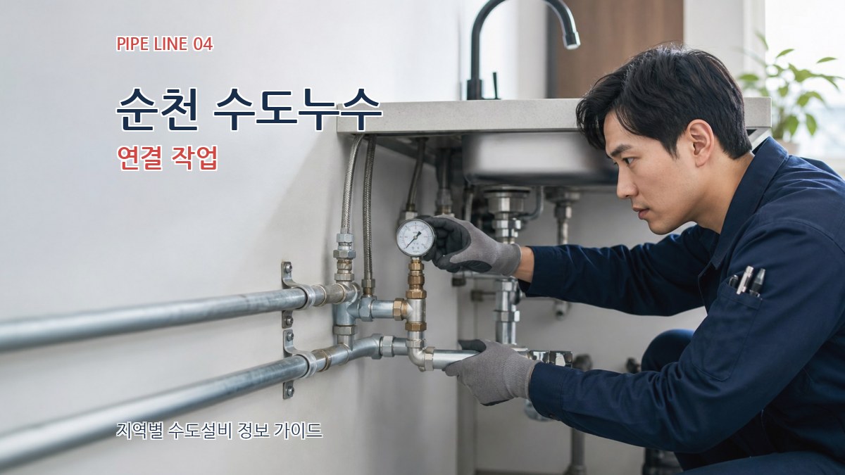 순천 수도누수 연결 작업