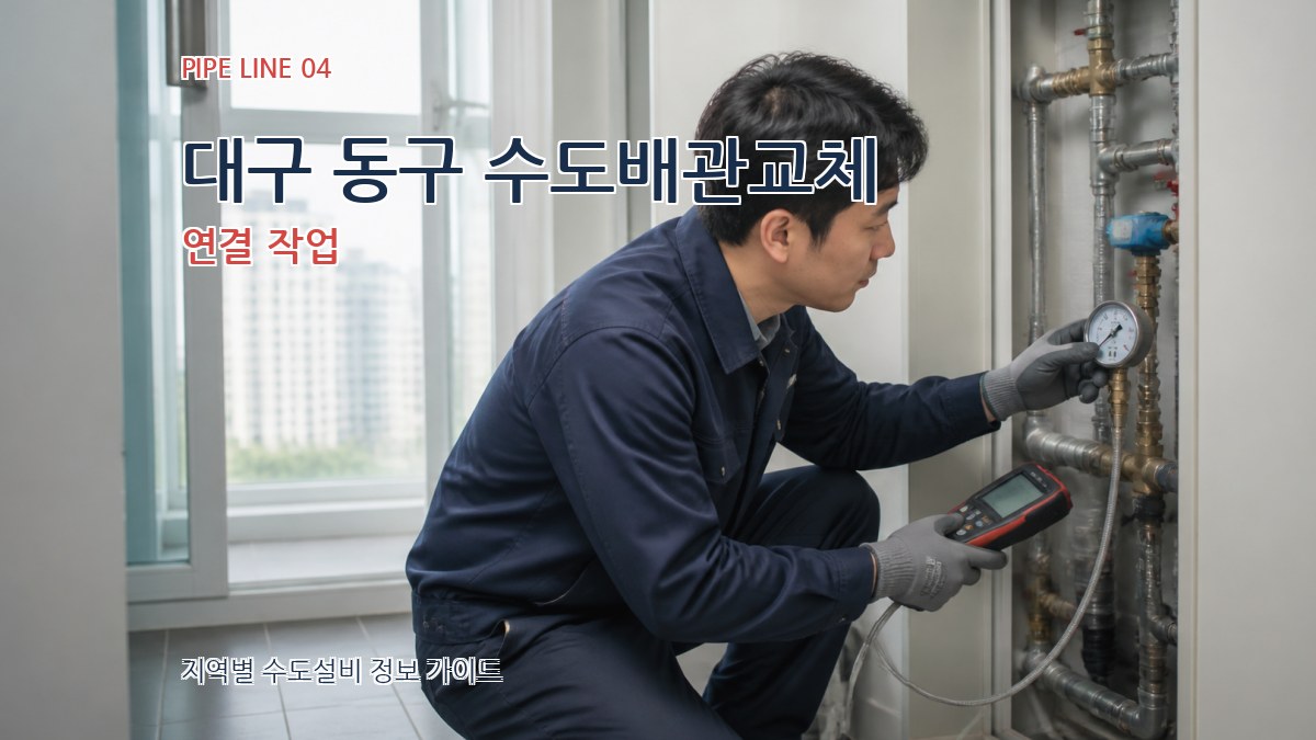 대구 동구 수도배관교체 연결 작업