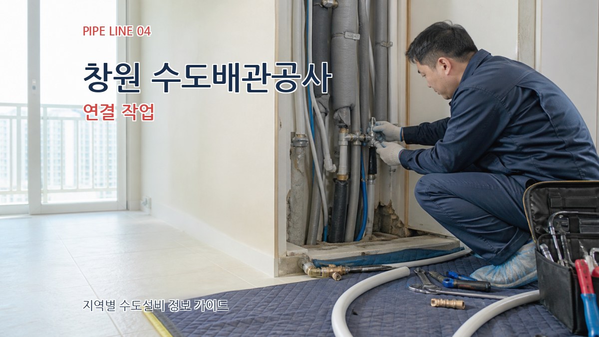창원 수도배관공사 연결 작업