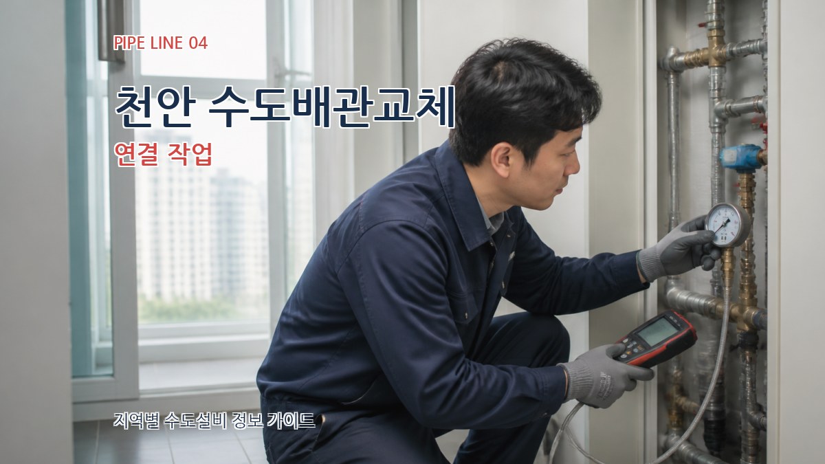 천안 수도배관교체 연결 작업
