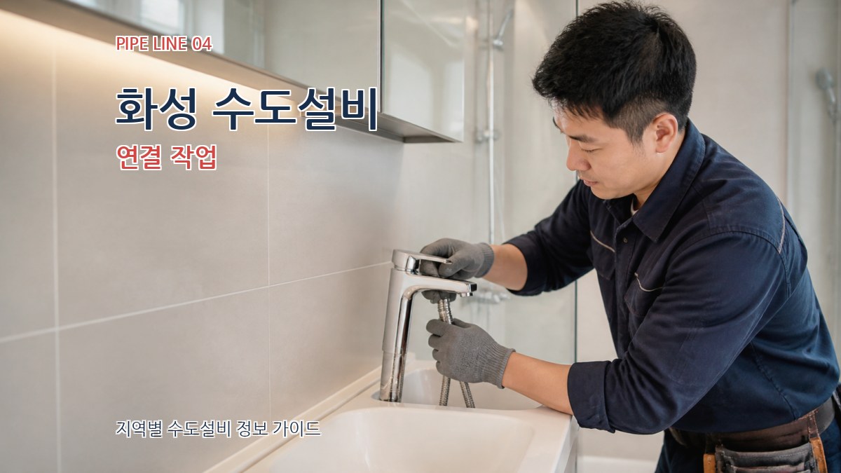화성 수도설비 연결 작업