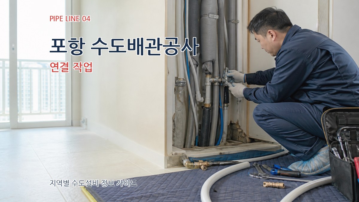 포항 수도배관공사 연결 작업