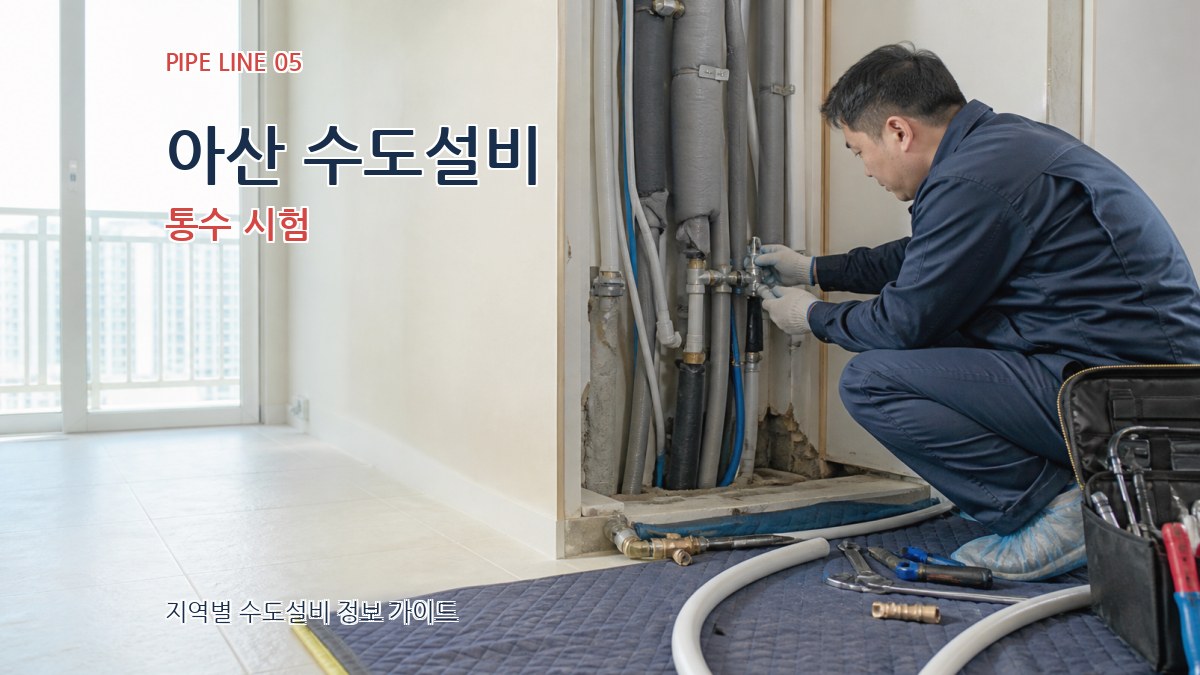 아산 수도설비 통수 시험