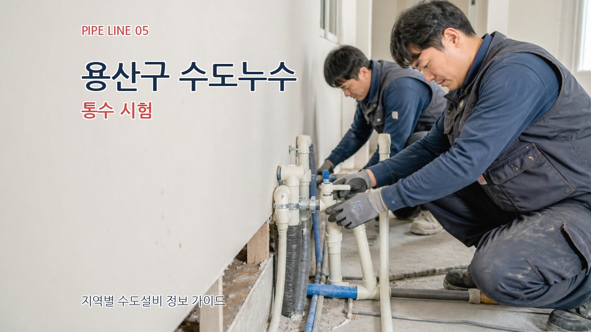 용산구 수도누수 통수 시험