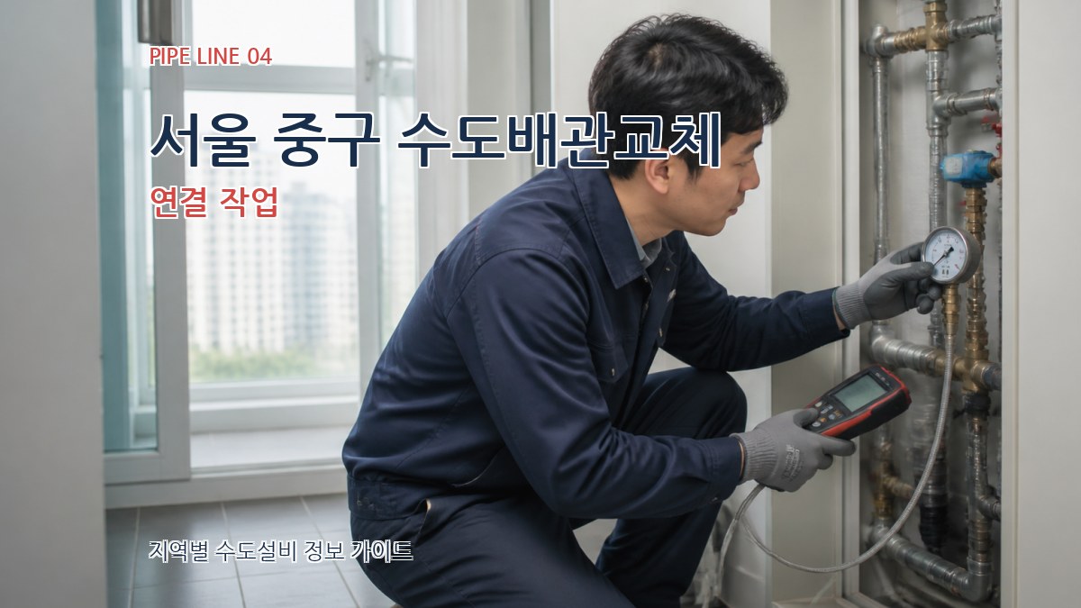 서울 중구 수도배관교체 연결 작업