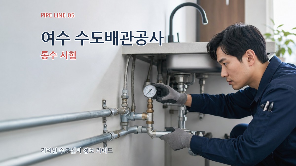 여수 수도배관공사 통수 시험