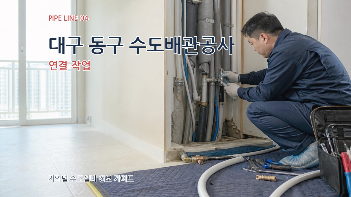 대구 동구 수도배관공사 연결 작업