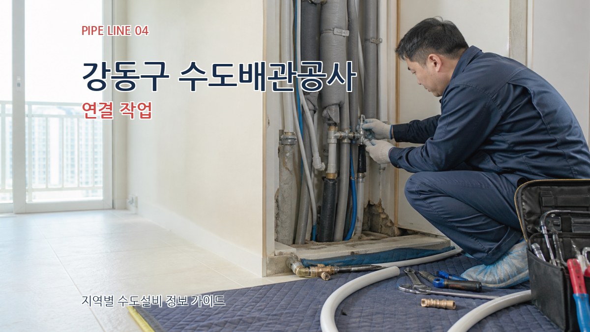 강동구 수도배관공사 연결 작업