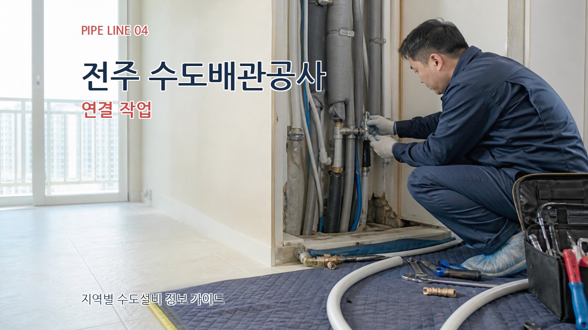 전주 수도배관공사 연결 작업