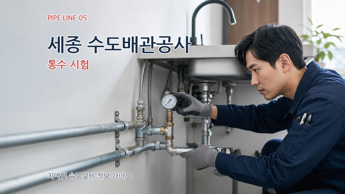 세종 수도배관공사 통수 시험