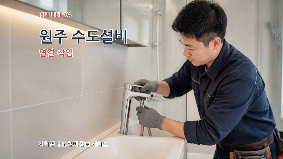 원주 수도설비 연결 작업