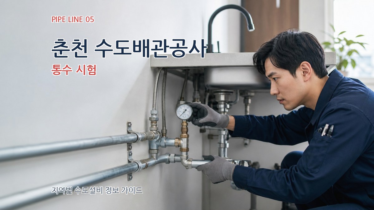 춘천 수도배관공사 통수 시험