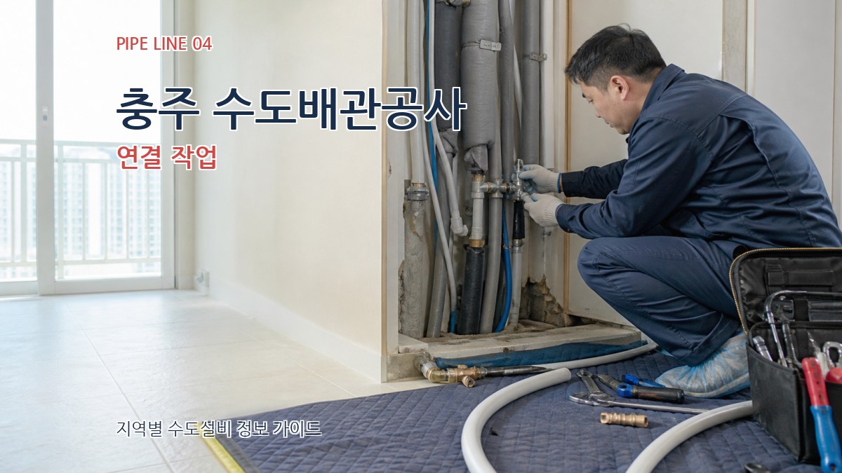 충주 수도배관공사 연결 작업