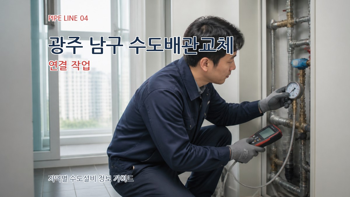 광주 남구 수도배관교체 연결 작업