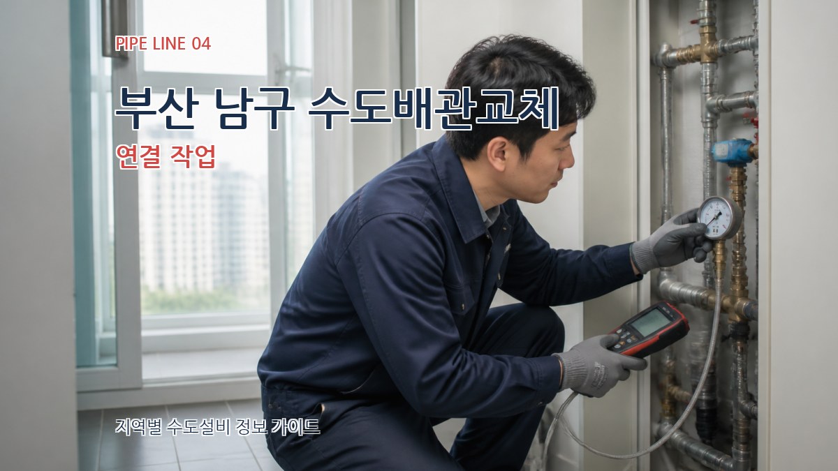 부산 남구 수도배관교체 연결 작업