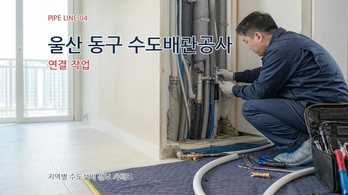 울산 동구 수도배관공사 연결 작업