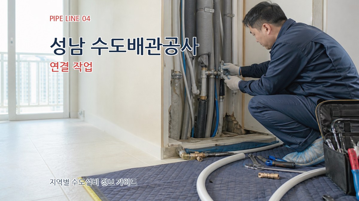 성남 수도배관공사 연결 작업