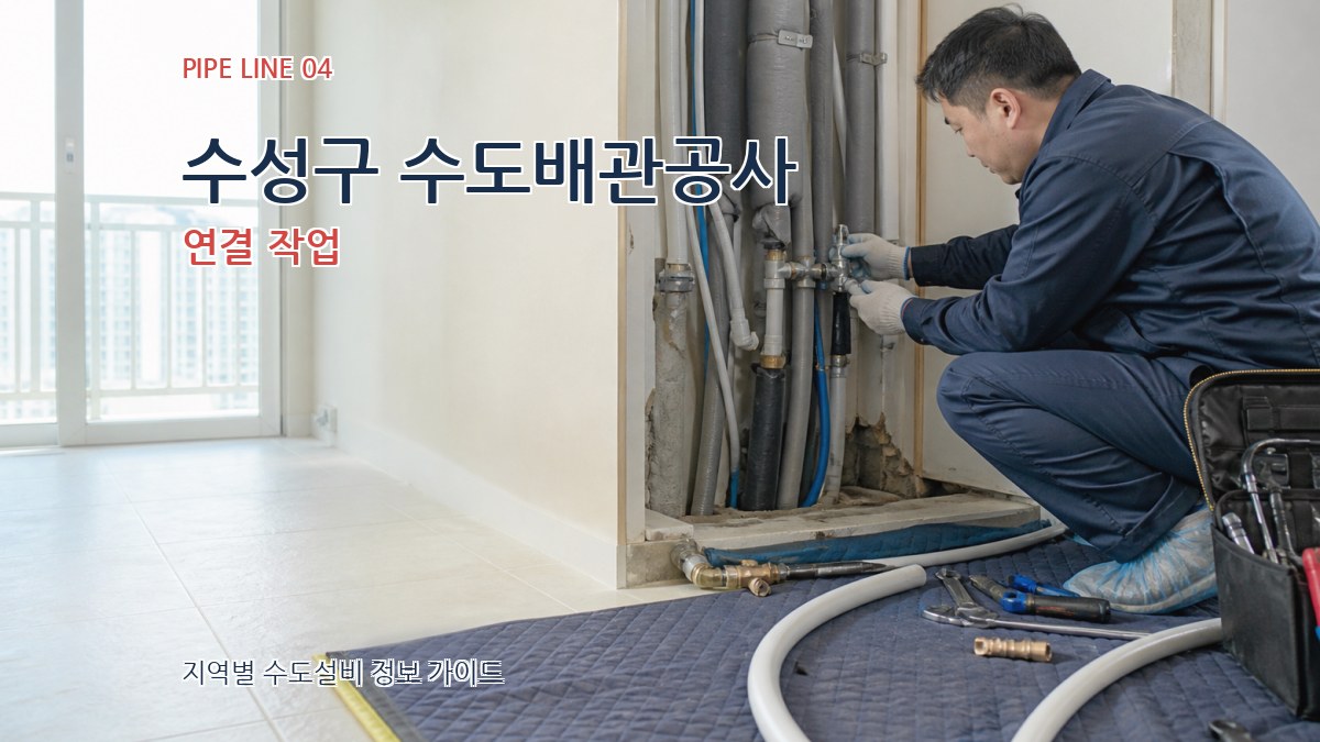 수성구 수도배관공사 연결 작업