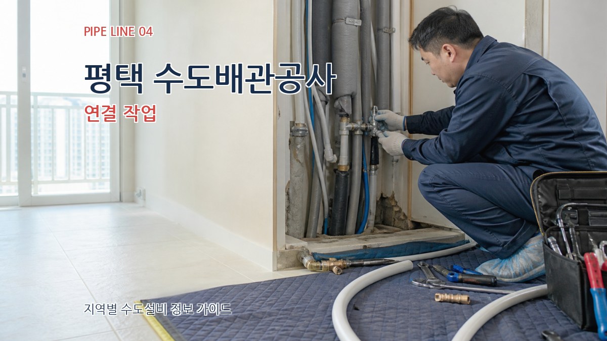 평택 수도배관공사 연결 작업