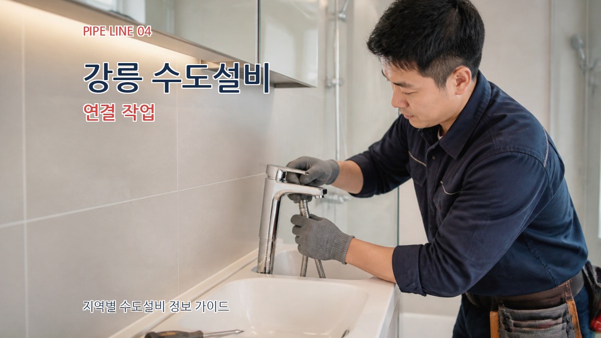 강릉 수도설비 연결 작업