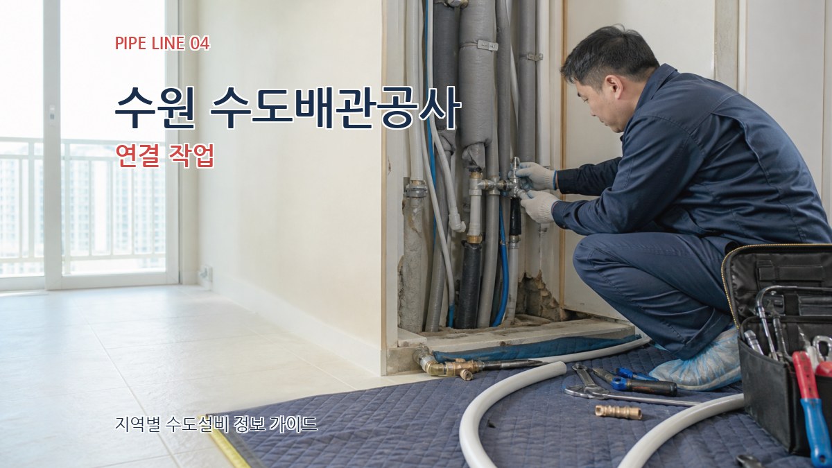 수원 수도배관공사 연결 작업