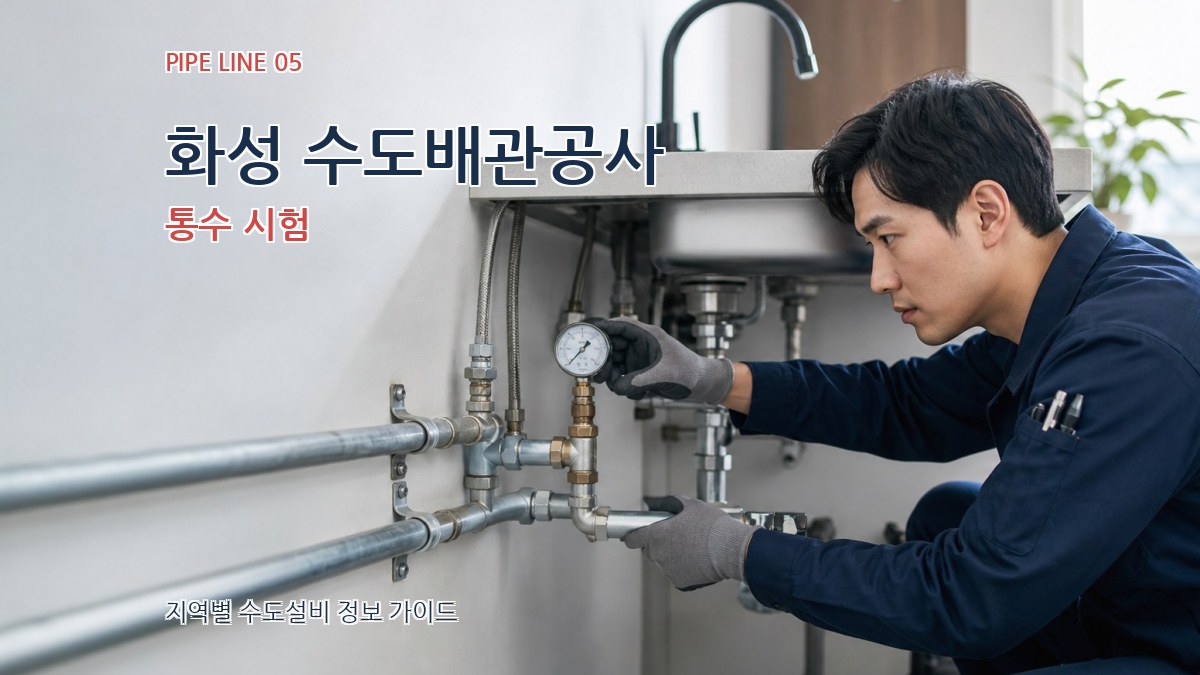 화성 수도배관공사 통수 시험