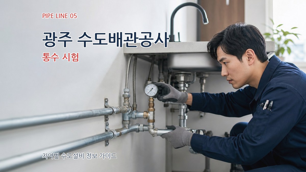광주 수도배관공사 통수 시험