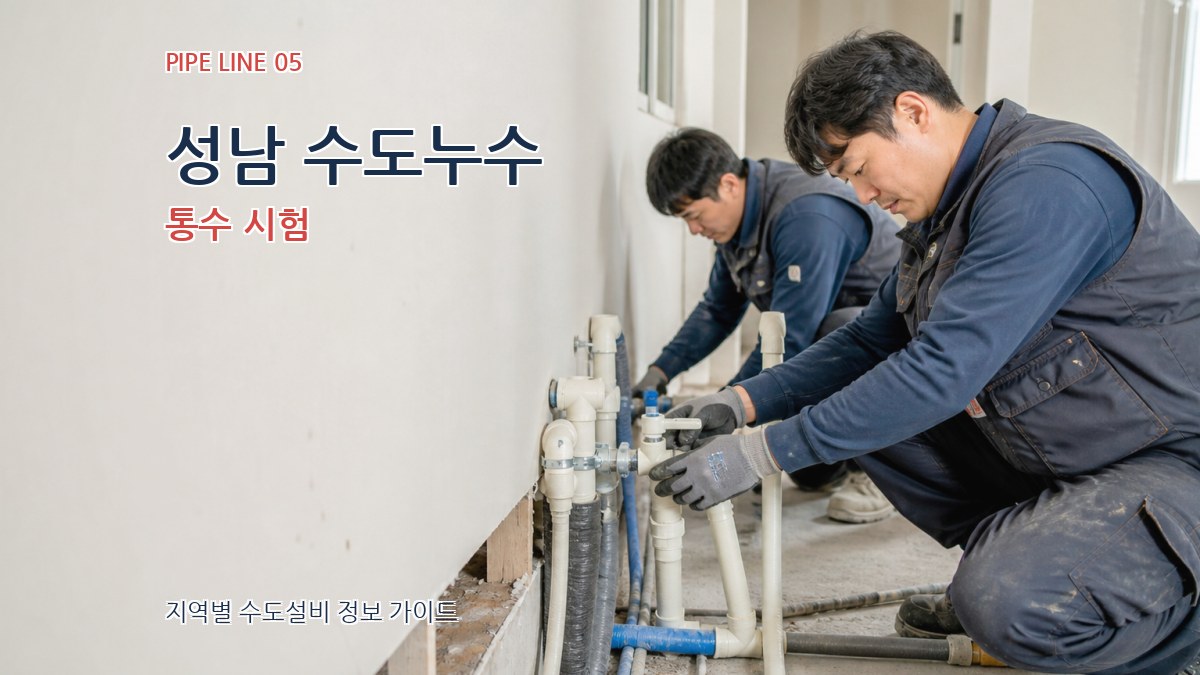 성남 수도누수 통수 시험
