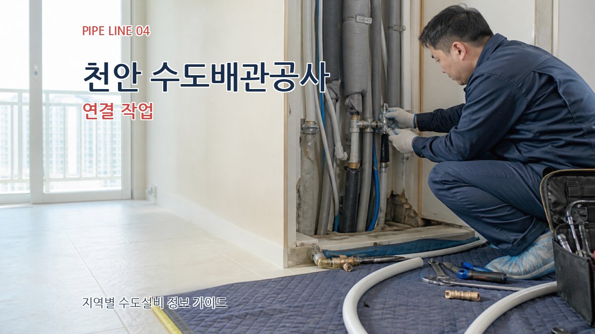 천안 수도배관공사 연결 작업