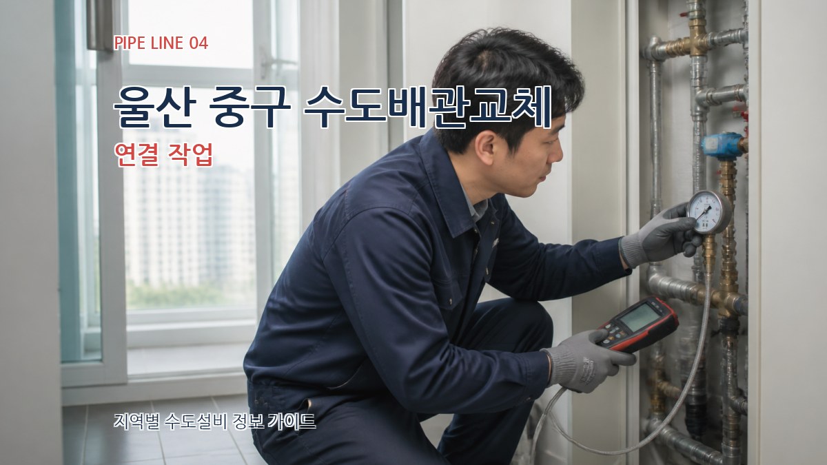 울산 중구 수도배관교체 연결 작업
