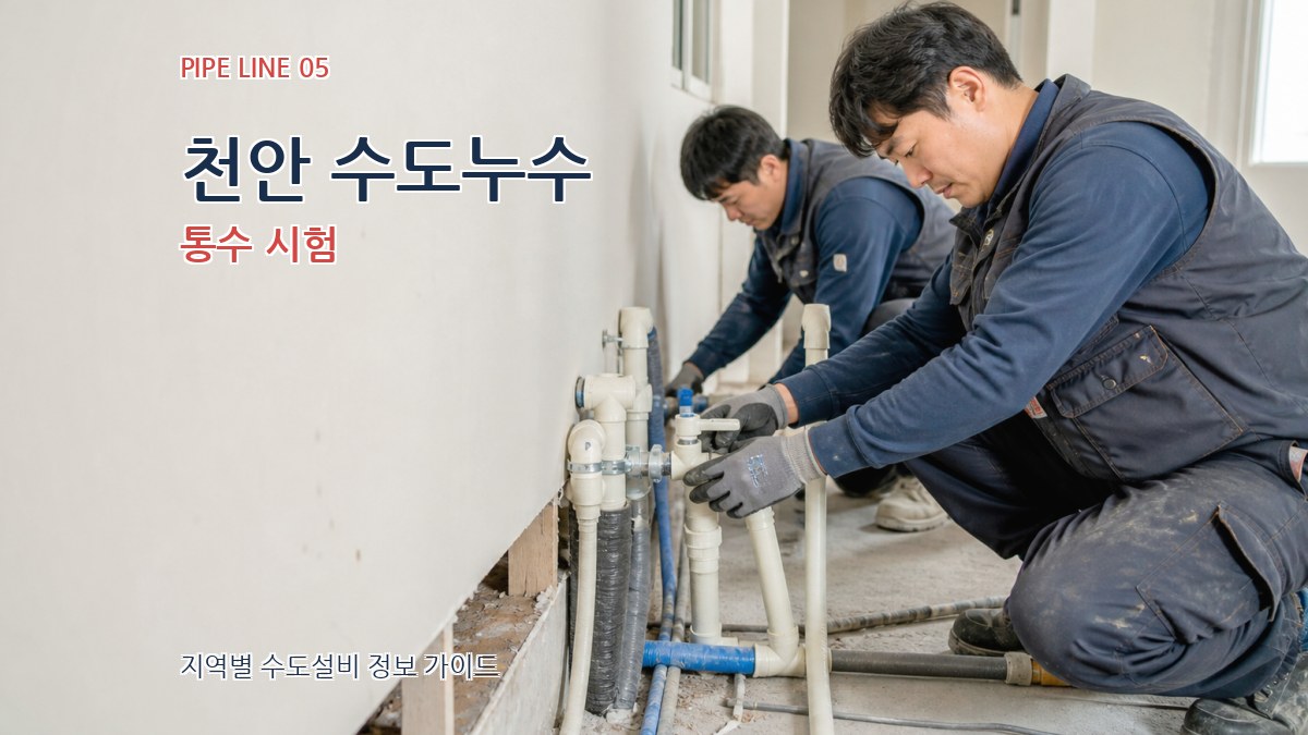 천안 수도누수 통수 시험